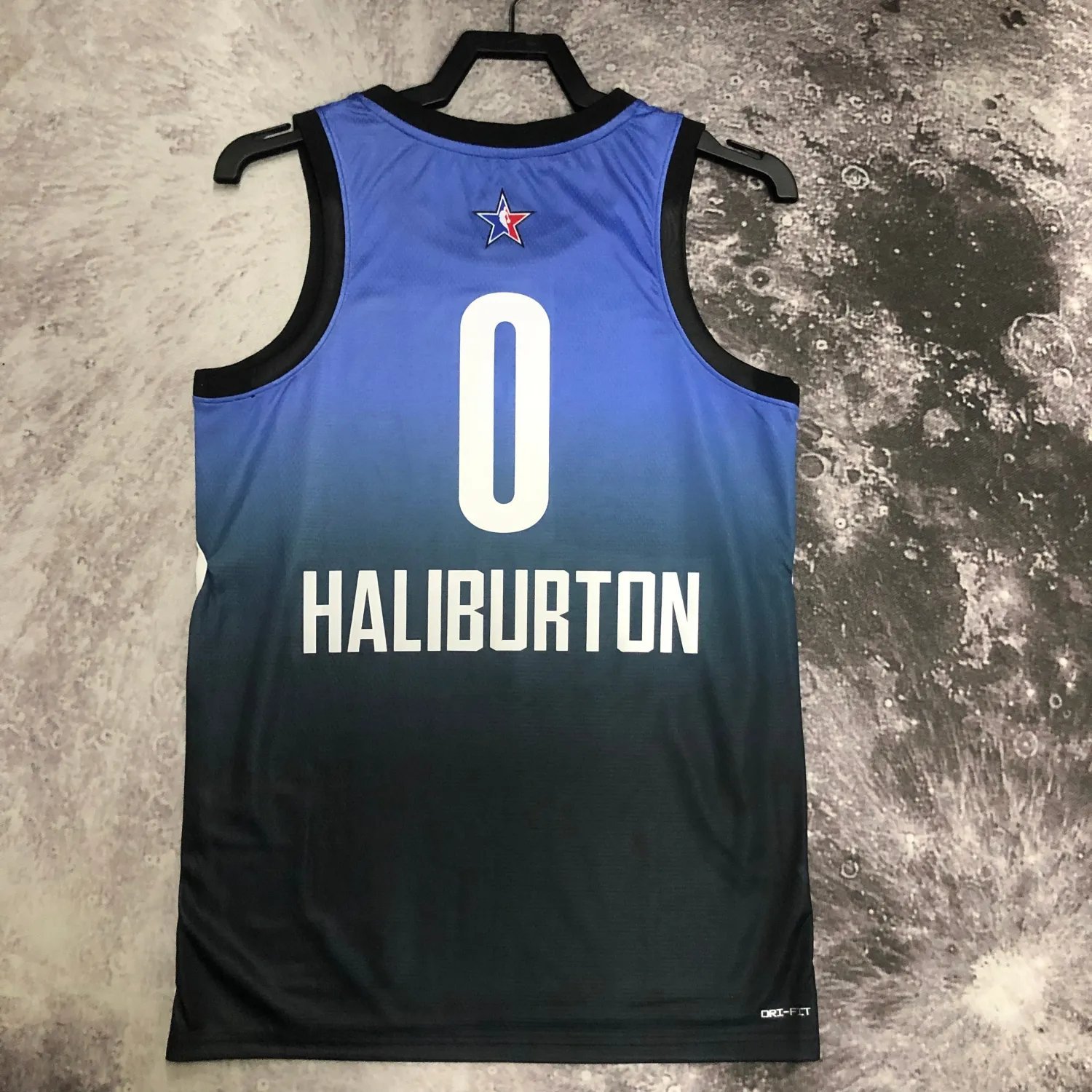 2023 NBA All Star Blue 0#HALIBURTON Hot Pressed 