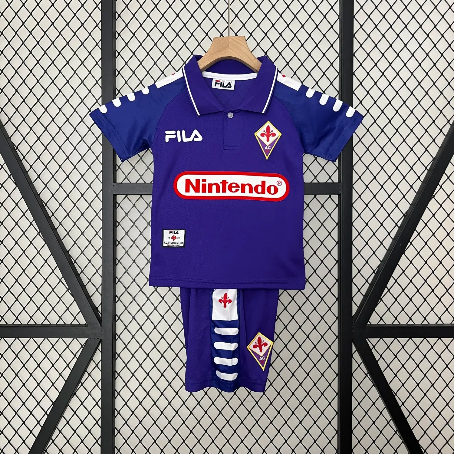 Retro1998 Fiorentina Home Kids Kit