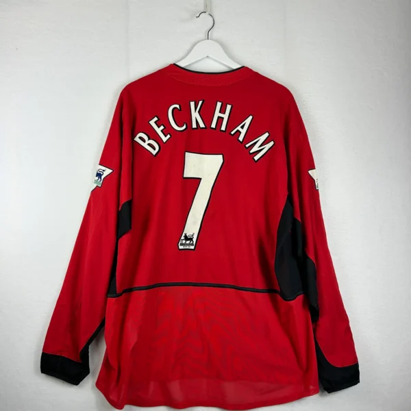 Manchester United 02/03 Home Long Sleeve Beckham 7 - Image 3